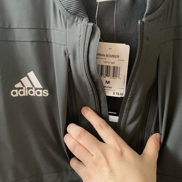 ADIDAS Women's Urban Bomber Jacket in Grey/White Sz Medium - Picture 7 of 8